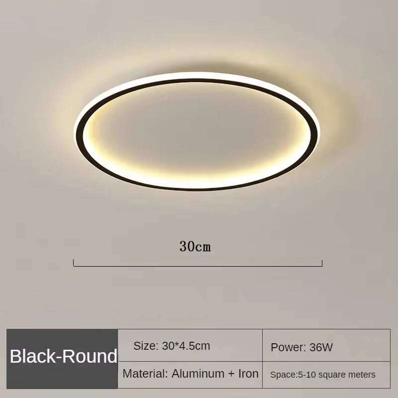 Nordic Minimalist LED Ceiling Light for Bedroom Living Room Aisle Study Room Balcony Circular Remote Control Lighting Chandelier