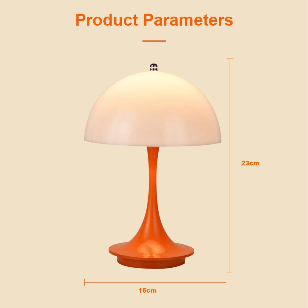 LED Mushroom Small Table Lamp Portable USB Charging Dimmable Flower Bud Lamp Bedroom Bedside Lamp