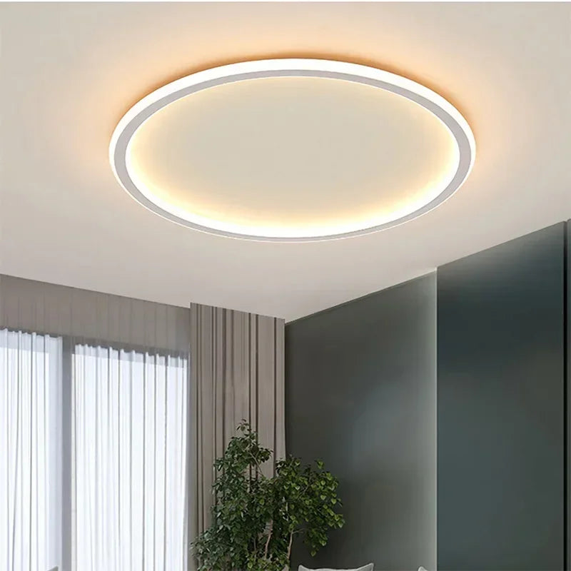 Nordic Minimalist LED Ceiling Light for Bedroom Living Room Aisle Study Room Balcony Circular Remote Control Lighting Chandelier