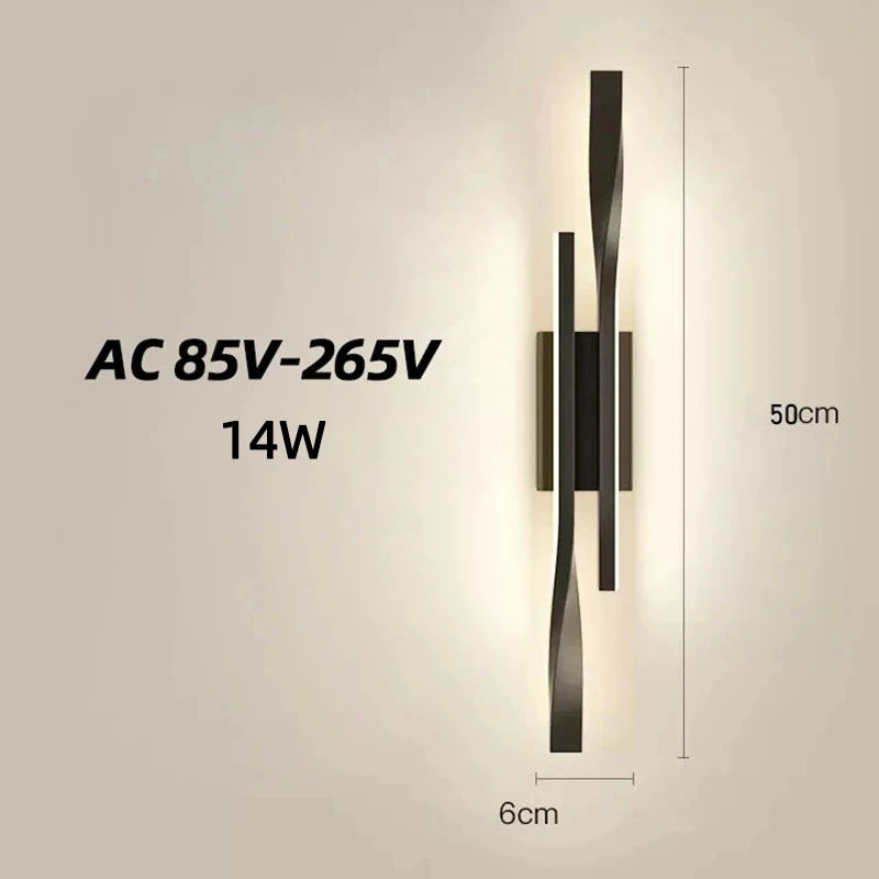 Long Strip Wall Lamp Light Luxury Creative Room Bedroom Bedside Lamp Simple Modern Nordic Living Room TV Wall Lamp