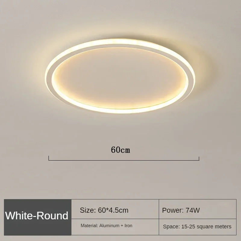 Nordic Minimalist LED Ceiling Light for Bedroom Living Room Aisle Study Room Balcony Circular Remote Control Lighting Chandelier