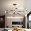 Modern LED Pendant Chandelier Home Lighting Brushed Circle Rings Ceiling Mounted Hanging Lighting Suspension Lamp Gold Black