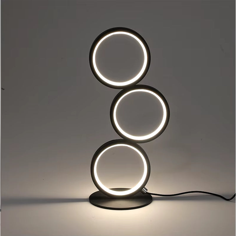 Dimming Table Lamp Intelligent Touch Ring Night Light Bedroom Simple Modern Living Room Lamp Monochrome Circle Desktable Lamp